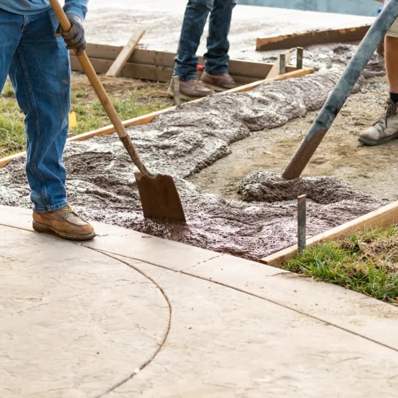 Custom concrete driveway