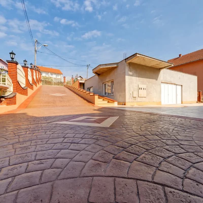 Stamped concrete patio